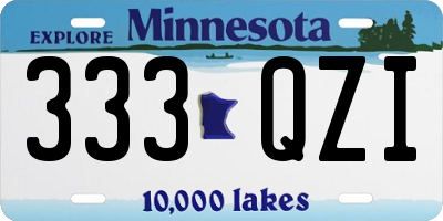 MN license plate 333QZI