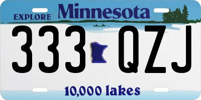 MN license plate 333QZJ