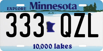 MN license plate 333QZL