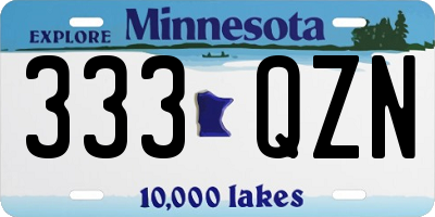 MN license plate 333QZN