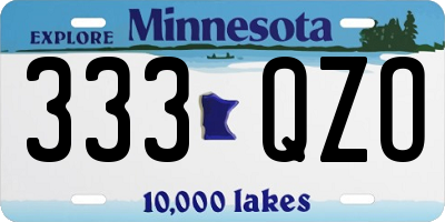 MN license plate 333QZO
