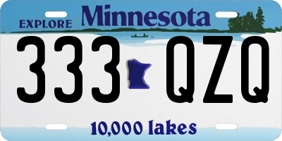 MN license plate 333QZQ