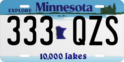 MN license plate 333QZS