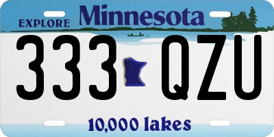 MN license plate 333QZU