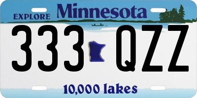 MN license plate 333QZZ