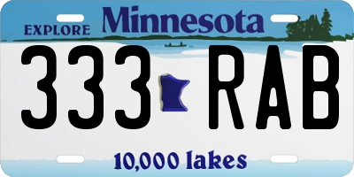 MN license plate 333RAB
