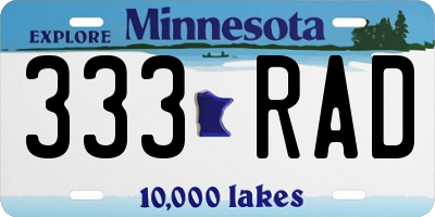 MN license plate 333RAD