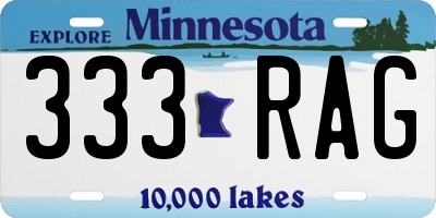 MN license plate 333RAG