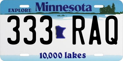 MN license plate 333RAQ