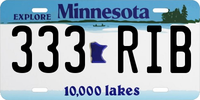MN license plate 333RIB