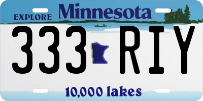MN license plate 333RIY