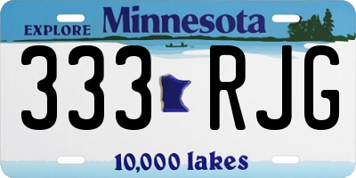 MN license plate 333RJG