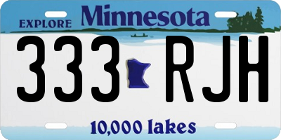 MN license plate 333RJH