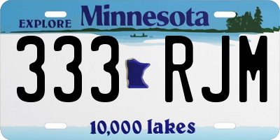 MN license plate 333RJM