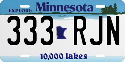 MN license plate 333RJN
