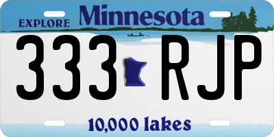 MN license plate 333RJP