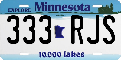 MN license plate 333RJS