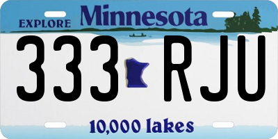 MN license plate 333RJU
