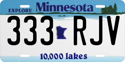 MN license plate 333RJV