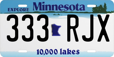 MN license plate 333RJX