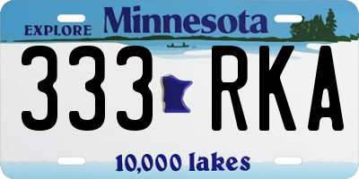 MN license plate 333RKA
