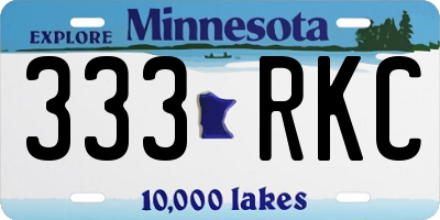 MN license plate 333RKC