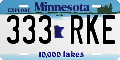 MN license plate 333RKE