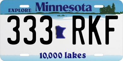 MN license plate 333RKF