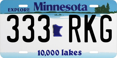 MN license plate 333RKG