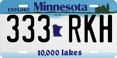 MN license plate 333RKH