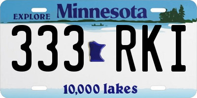 MN license plate 333RKI