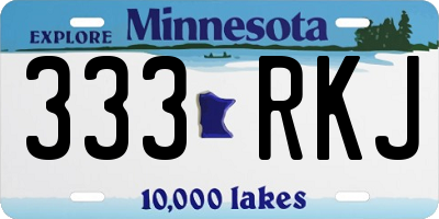 MN license plate 333RKJ