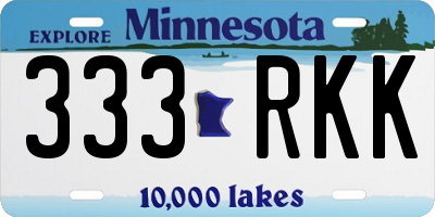 MN license plate 333RKK