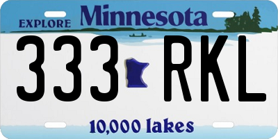 MN license plate 333RKL
