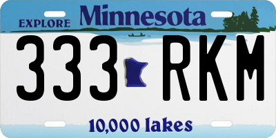 MN license plate 333RKM
