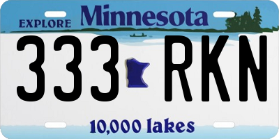 MN license plate 333RKN
