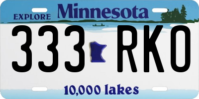 MN license plate 333RKO