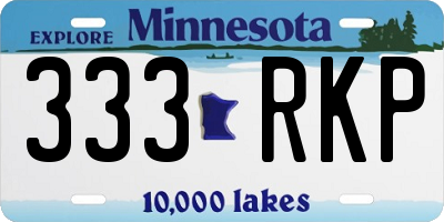 MN license plate 333RKP