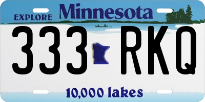 MN license plate 333RKQ