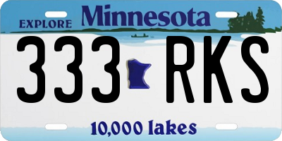 MN license plate 333RKS
