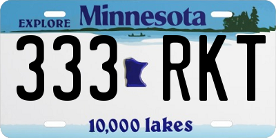 MN license plate 333RKT