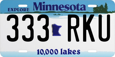 MN license plate 333RKU