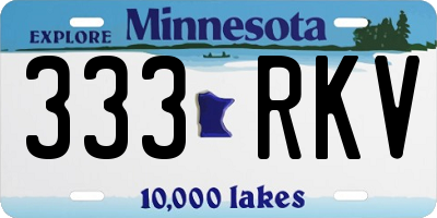 MN license plate 333RKV