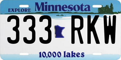 MN license plate 333RKW