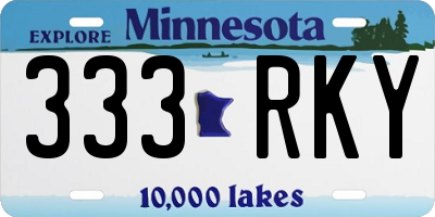 MN license plate 333RKY