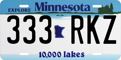MN license plate 333RKZ