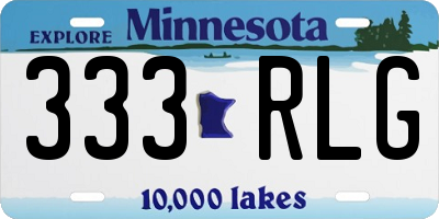 MN license plate 333RLG
