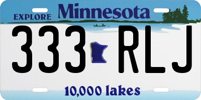 MN license plate 333RLJ