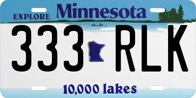 MN license plate 333RLK
