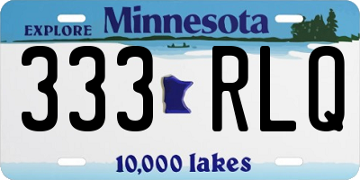MN license plate 333RLQ